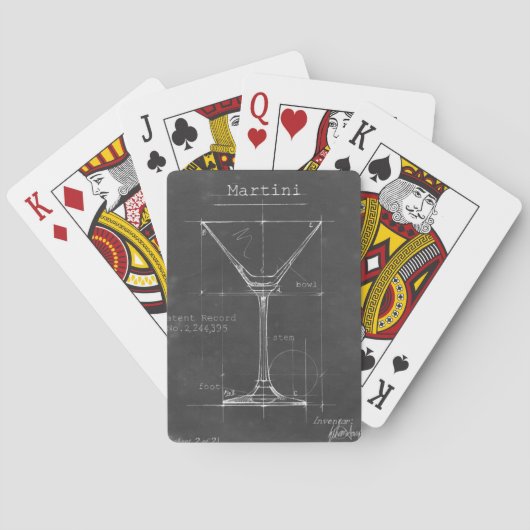 Jeu De Cartes Martini noir et blanc Plan directeur (dos)