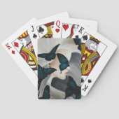 Jeu De Cartes Mascarade du Papillon Bleu Élégante Fantaisie (dos)