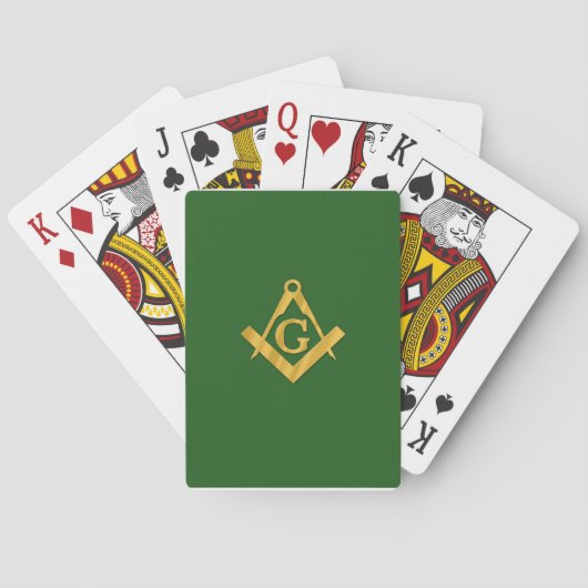 Jeu De Cartes Mason Masonic sur Vert (dos)