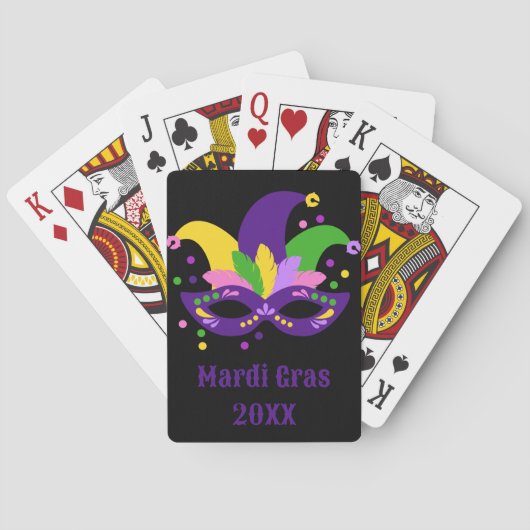 Jeu De Cartes Masque Mardi Gras Mardi Vert Violet (dos)