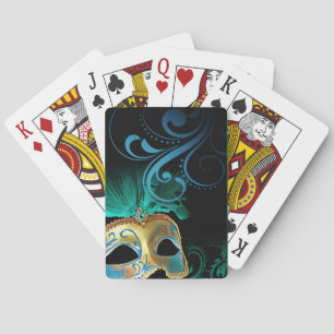 Jeu De Cartes Masquerade Flourish Verdigris turquoise doré