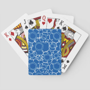 Jeu De Cartes Matrice florale abstraite (bleu royal) Beaux-arts
