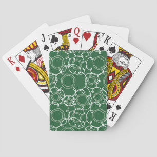 Jeu De Cartes Matrice florale abstraite (vert foncé) Beaux-arts