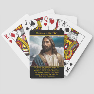 Jeu De Cartes Matthieu 4:18 Jésus réfléchit par Ocean AI Art