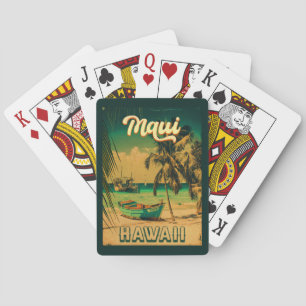 Jeu De Cartes Maui Island Hawaii Palmiers rétro 60s Souvenirs