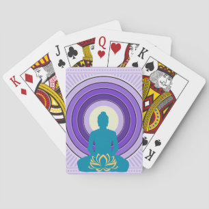Jeu De Cartes Médaille Zen Yoga Bouddha Purple & Bleu