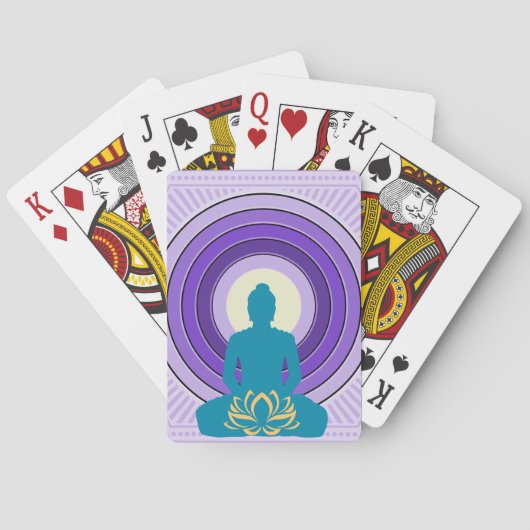 Jeu De Cartes Médaille Zen Yoga Bouddha Purple & Bleu (dos)