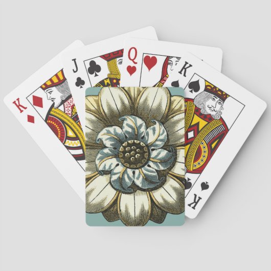 Jeu De Cartes Médaillon floral fleuri sur l'arrière - plan (dos)