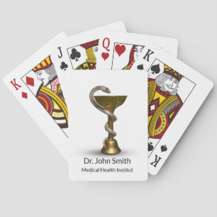 Jeu De Cartes Médicale Snake Bowl Hygieia Bronze Blanc Caduceus