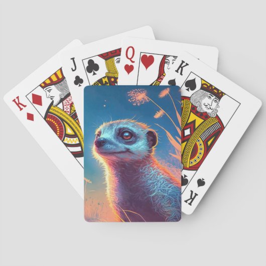 Jeu De Cartes Meerkat Animal Portrait Peinture Faune En Plein Ai (dos)