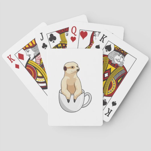 Jeu De Cartes Meerkat avec la coupe du café (dos)