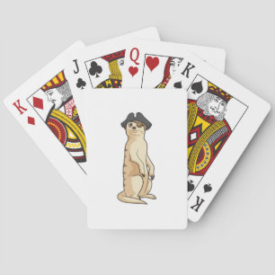 Jeu De Cartes Meerkat comme Pirate avec casquette pirate