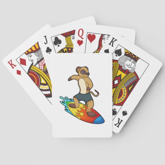 Jeu De Cartes Meerkat comme surfeur avec Surfer (dos)