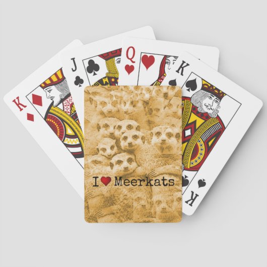 Jeu De Cartes Meerkat Love Cute Wildlife Art Typographie (dos)