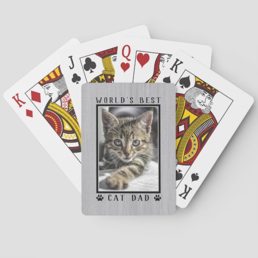Jeu De Cartes Meilleur Chat Papa Empreintes de pattes photo Rust (dos)