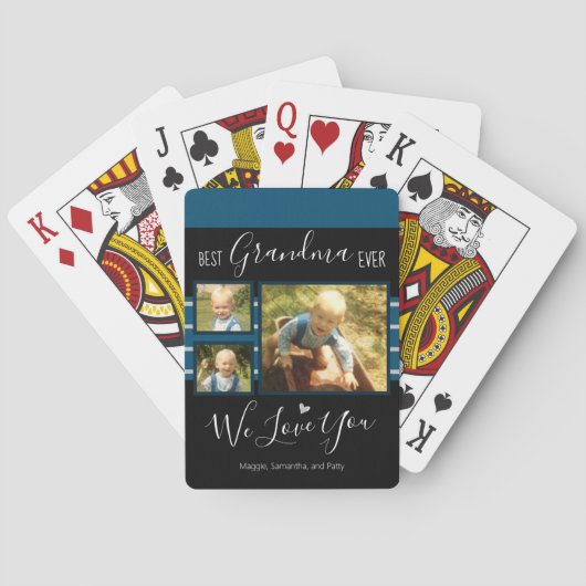 Jeu De Cartes Meilleur Collage photo de grand-mère jamais Nom pe (dos)