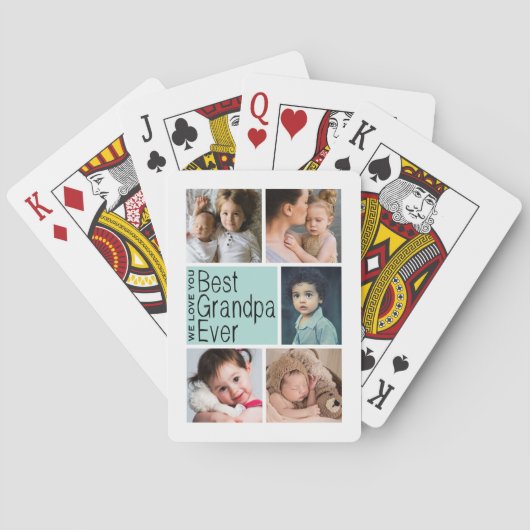 Jeu De Cartes Meilleur Collage photo de grand-père (dos)