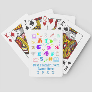 Jeu De Cartes Meilleur Enseignant Personnalisé Jamais Coloré Art
