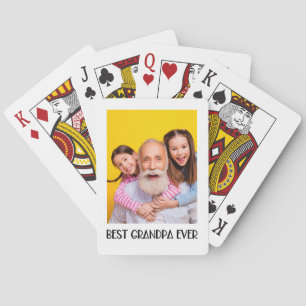 Jeu De Cartes Meilleur Grand-Père Photo Simple Minimal Grand-Pap