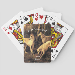 Jeu De Cartes Meilleur Papa Borzoi Personnalisé
