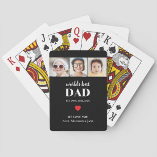 Jeu De Cartes Meilleur Papa du Monde On t'aime 3 Enfants Photo N