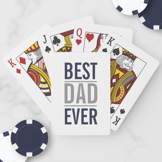 Jeu De Cartes Meilleur papa jamais | Marine bleu moderne