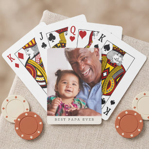 Jeu De Cartes Meilleur Papa Personnalisé Photo Simple Grand-Père