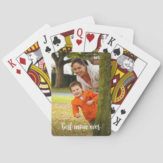 Jeu De Cartes Meilleure maman Jamais Photo personnalisée Script  (dos)