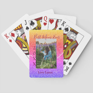 Jeu De Cartes Meilleure maman jamais photo rose fête des mères a