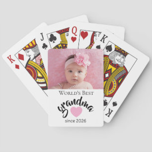 Jeu De Cartes Meilleure Mamie du Monde Depuis Année Photo Mignon