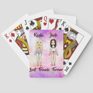 Jeu De Cartes Meilleurs amis Forever Blonde et Brunette Custom