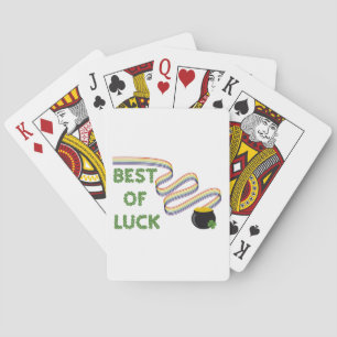 Jeu De Cartes Meilleurs vœux avec des trèfles et un arc-en-ciel
