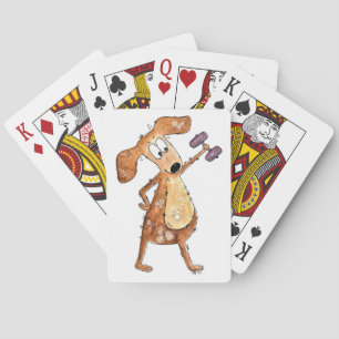 Jeu De Cartes Mélange Whimsical Brown Chien Poids de levage