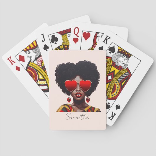 Jeu De Cartes Melanin Magic : Black Queen Rocking Heart Shades (dos)