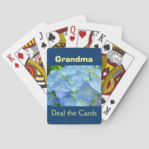 Jeu De Cartes Mémé distribue les cartes Fleurs d'hortensia bleue