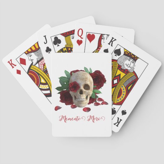Jeu De Cartes Memento Mori. Crâne aux roses rouges (dos)