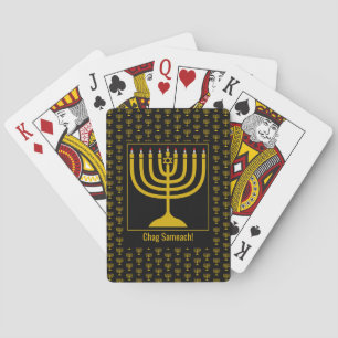 Jeu De Cartes MENORAH Hanoukka noir personnalisé