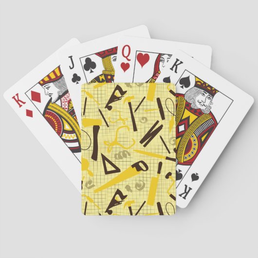 Jeu De Cartes Menuiserie, Boiserie À Thème Jaune (dos)