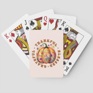 Jeu De Cartes Merci, béni, Gratuit Citrouille Floral