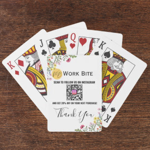 Jeu De Cartes Merci Code QR Instagram Entreprise Wildflower