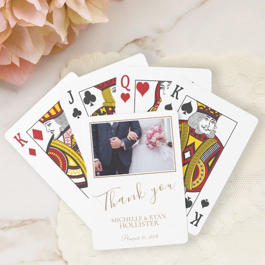 Jeu De Cartes Merci de mariage élégant Photo