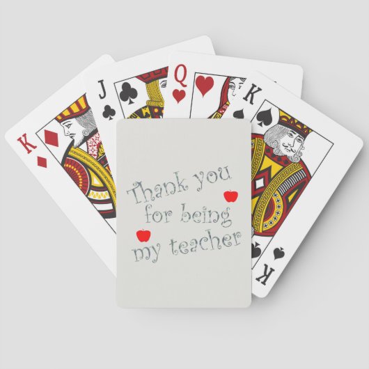 Jeu De Cartes Merci d'être mon enseignant Pommes rouges (dos)