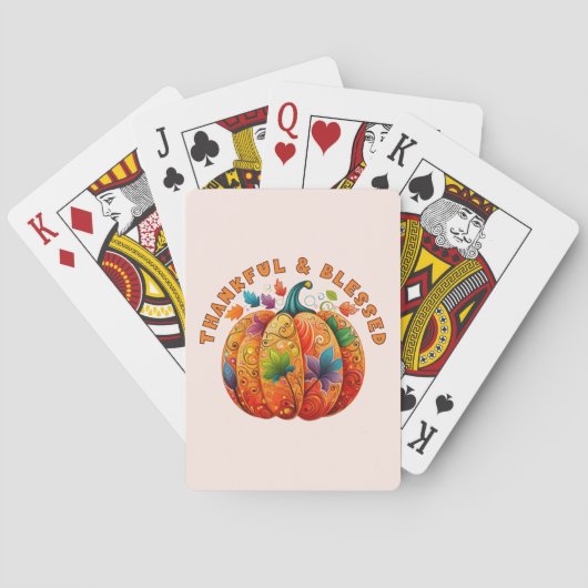 Jeu De Cartes Merci et béni Citrouille d'automne (dos)