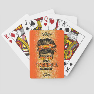 Jeu De Cartes Merci Mama Personnaliser d'automne Texte et couleu