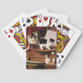 Jeu De Cartes Mère Chat et chatons sur table (dos)