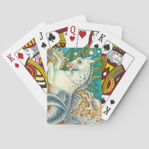 JEU DE CARTES MERHORSE & OCTOPUS BLANC, CHEVAL UNICORN IMAGINAIR