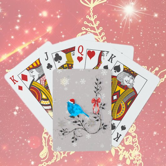 Jeu De Cartes Merlebleu regardant un flocon de neige