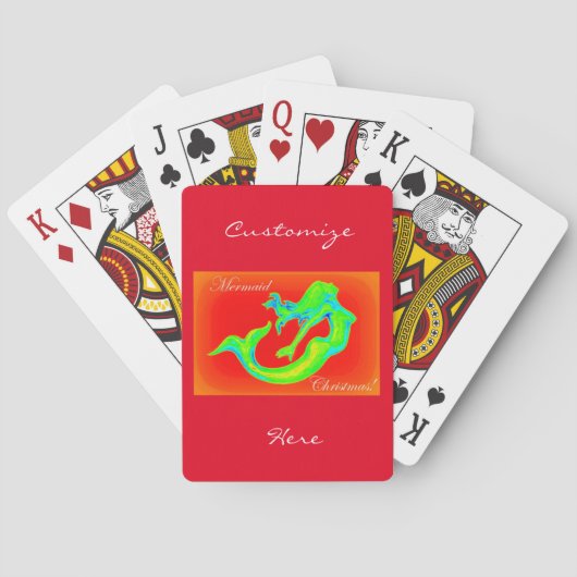 Jeu De Cartes mermaid noël rouge (dos)