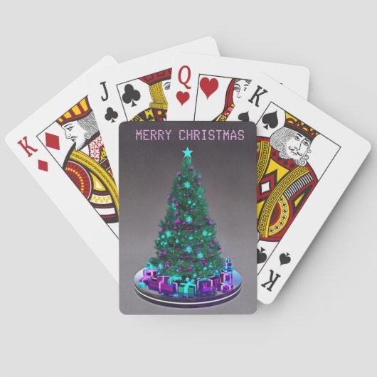 Jeu De Cartes Merry Christmas. Tree with gifts. Playing Cards (dos)