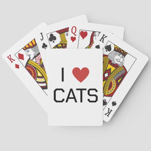 Jeu De Cartes Message I Heart Cats (dos)